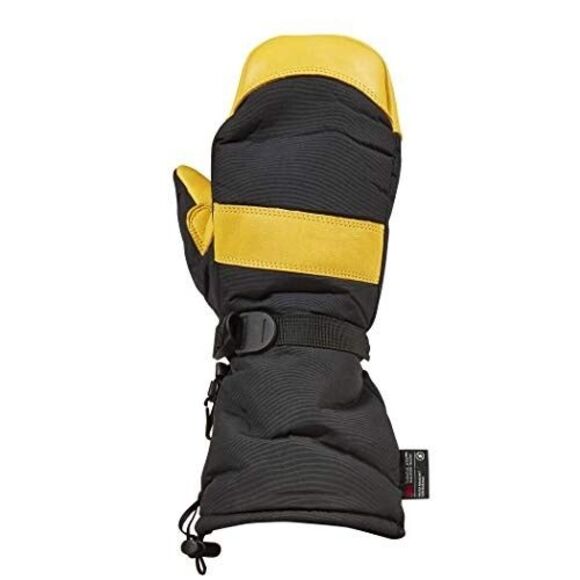 Saranac SA0185 Winter Ski Gauntlet Mitten with Premium Deerskin Leather Gold/Blk - Picture 1 of 5